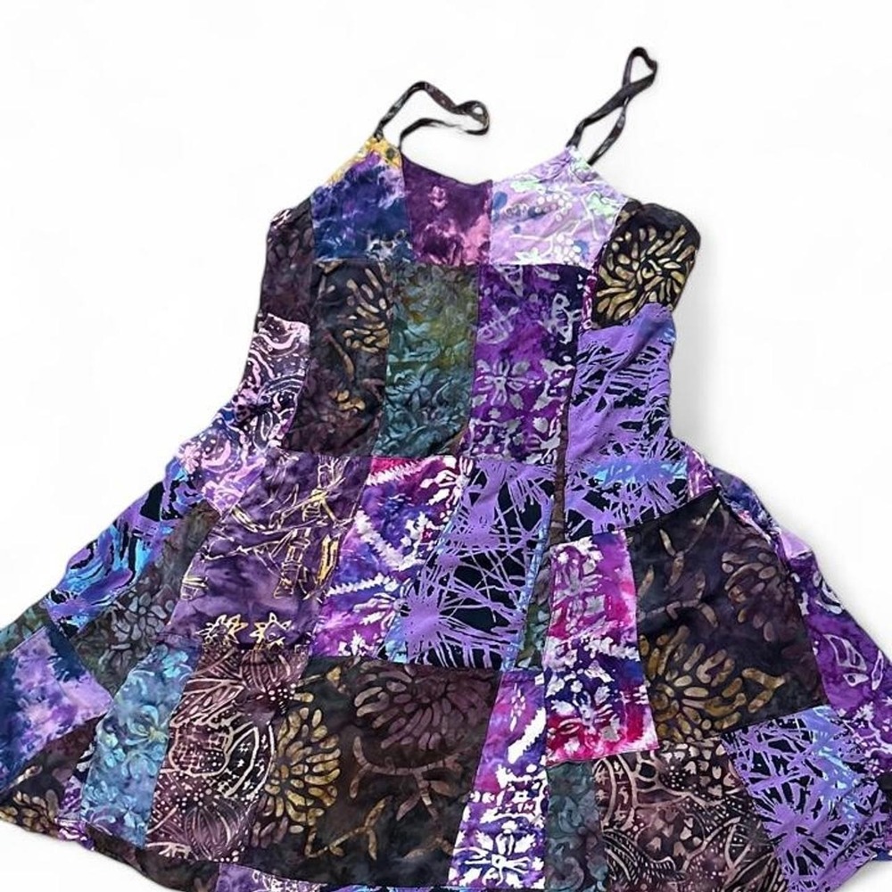 Purple patchwork halter top